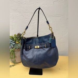 Coach Shoulder/Hobo Bag Blue Leather